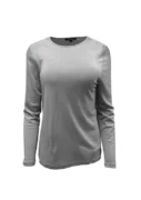 Ebony Round Neck Merino Wool Top - Stone