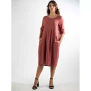 Luca Vanucci Terracotta Linen Dress