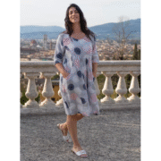 Luca Vanucci Trevi Coins Linen Dress