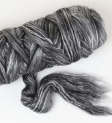 Ashford Black Silk Merino Wool Blend Roving 500g
