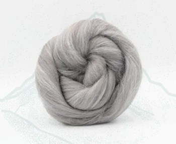 Merino & Alpaca Eiger Grey Roving 100g