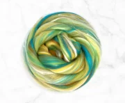Merino Wool, Pineapple Fibre & Mulberry Silk Roving 100g - Pina Colada