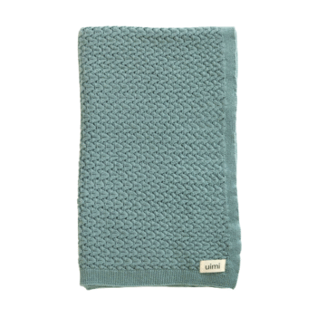 Uimi Ruby Cot Merino Wool Blanket  - Sea