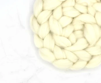 Recycled Superwash Wool & Nylon Roving 100g - Marshmallow