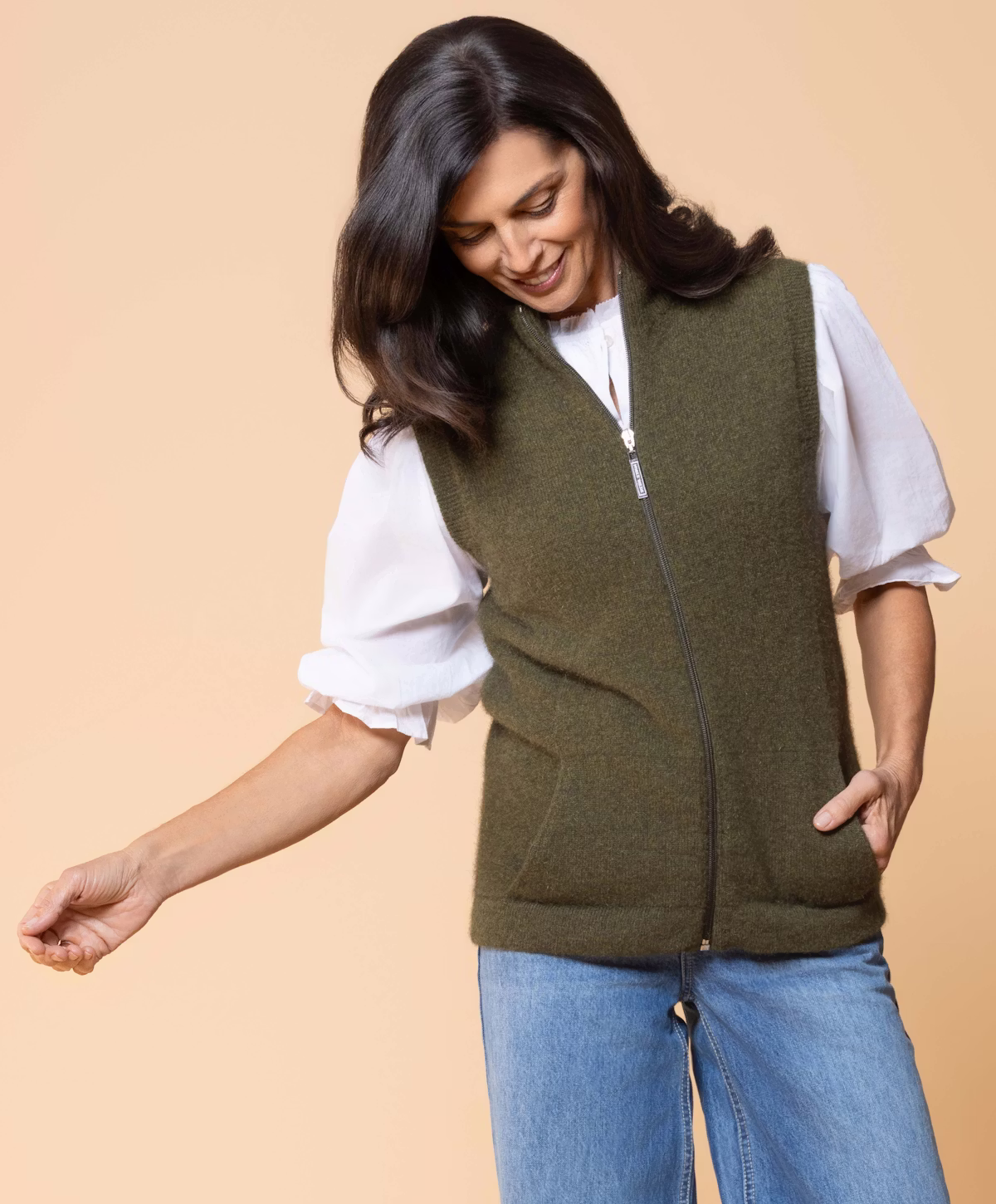 Noble Wilde Possum Merino Gilet Zip Vest