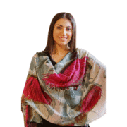Tradition Textiles Merino Wool Gum Blossoms Scarf