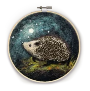 Hedgehog in a Hoop Needle Felting Kit