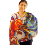 Tradition Textiles Merino Wool Bright Abstracts Scarf