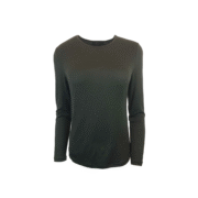 Ebony Merino Wool Crew Neck Top