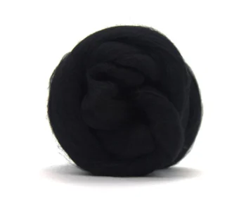 Superfine 18.5 Micron Merino Wool Roving 100g Raven