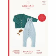 Sirdar Paw Print Cardigan & Dungarees in 8 Ply 5433