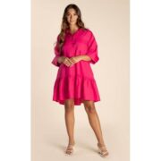 Two-T's Linen Dress With Flouncy Hem