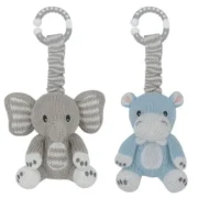 Living Textiles Elephant & Hippo Stroller Toys