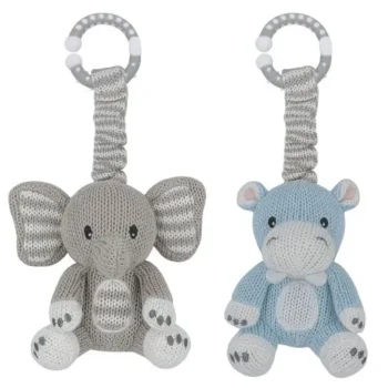 Living Textiles Elephant & Hippo Stroller Toys