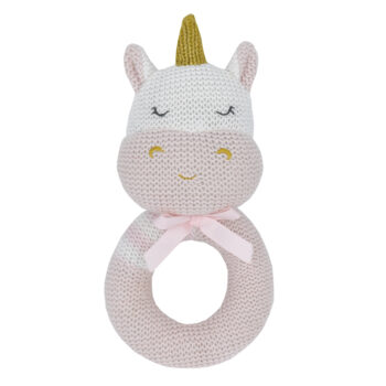 Living Textiles Kenzi The Unicorn Knitted Rattle