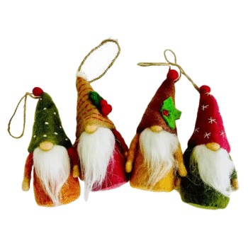 Hanging Ornament Wool Felt Gnome