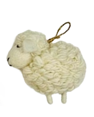 Farm Animal Felted Wool Ornaments - Sheep