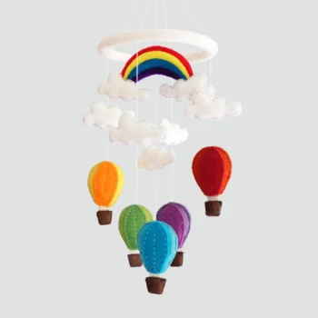 Hot Air Balloons Wool Felted Mobile