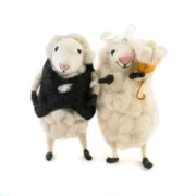 Bride and Groom Wedding Wool Felt Sheep