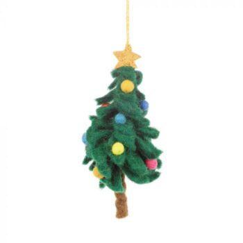 Felted Wool Christmas Tree Hanging Decoration