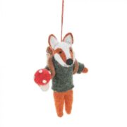 Frankie Foraging Fox Wool Hanging Decoration