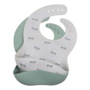 Minihaha Silicone Bibs 2pk Zebra / Sage