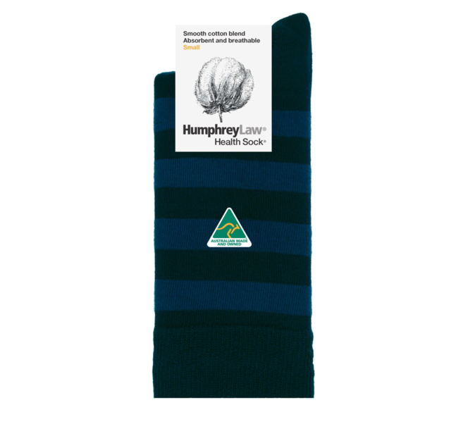 Humphrey Law Striped cotton sock 52c navy