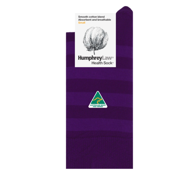 Humphrey Law Striped cotton sock 52c purple