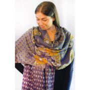 Tradition Textiles Merino Wool Pansy Leaves Scarf