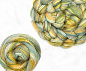 Merino, Tencel & Red Eri Silk Roving 100g - Cornflakes By The Sea