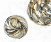 Merino, Bamboo, Mulberry Silk & Stellina Roving 100g - Toasted Blueberry Muffin