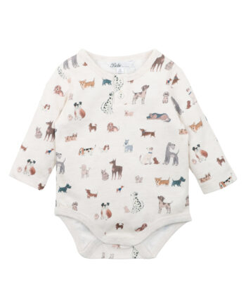 Bebe Austin Dog Print Bodysuit