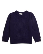 Iris & Wool Merino Wool Cable Sweater Navy