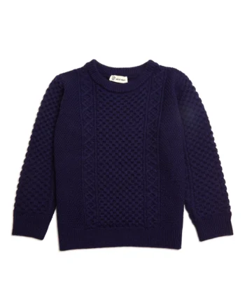 Iris & Wool Merino Wool Cable Sweater Navy