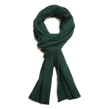 Iris & Wool Merino Wool Cable Scarf Moss