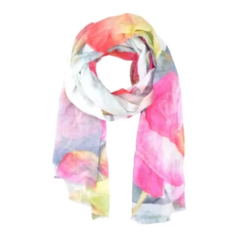 Merino Wool & Silk Scarf Leaves