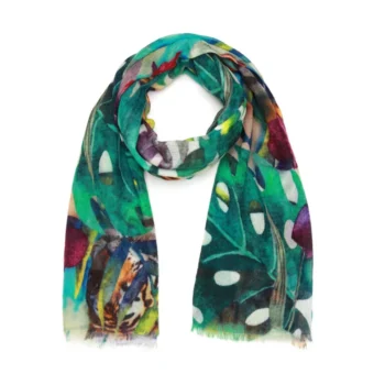 Merino Wool & Silk Scarf Animal