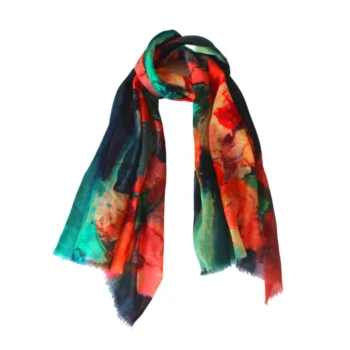 Merino Wool & Silk Scarf Dreamy Florals