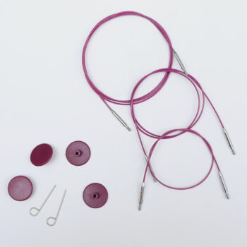 Knitpro 360° Interchangeable Stainless Steel Swivel Cable Purple
