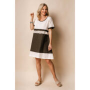 Imagine Fashion Nadia Linen Cotton Dress Khaki