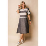 Imagine Fashion Hali Linen Dress Navy