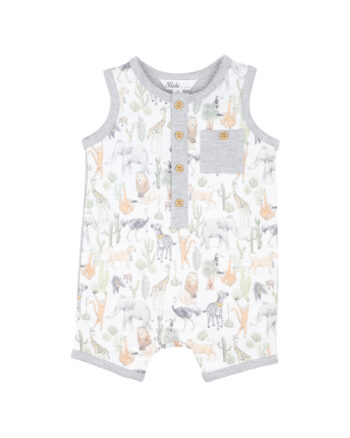 Bebe Ellis Print Lion Cub Romper