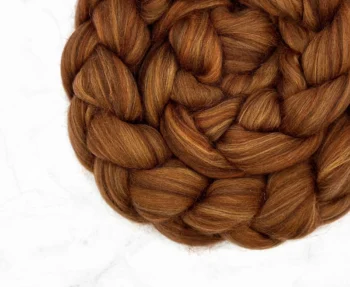 Merino Wool & Bio-Nylon Roving 100g - Ambered Brass