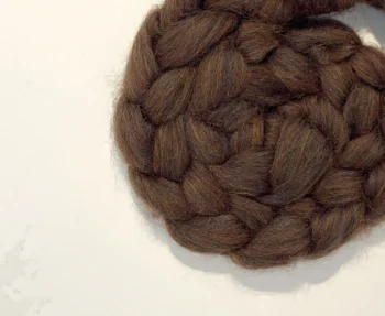 Recycled Wool Roving Speckle 100g - Oak Brown