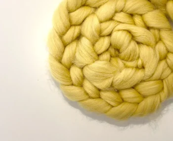 Recycled Wool Roving Speckle 100g - Dandelion Yellow