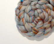 Corriedale, Rambouillet Wool & Sari Silk Roving 100g - Flora