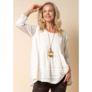 Imagine Fashion Dolly Linen Top in Cream