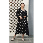 Imagine Fashion Alpine Linen Blend Dress in Onyx