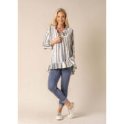 Imagine Fashion Nyah Top in Denim Blue Stripe