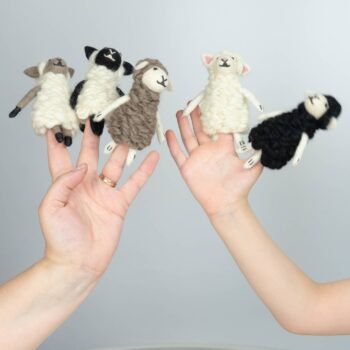 Felted Wool Finger Puppets Sheep